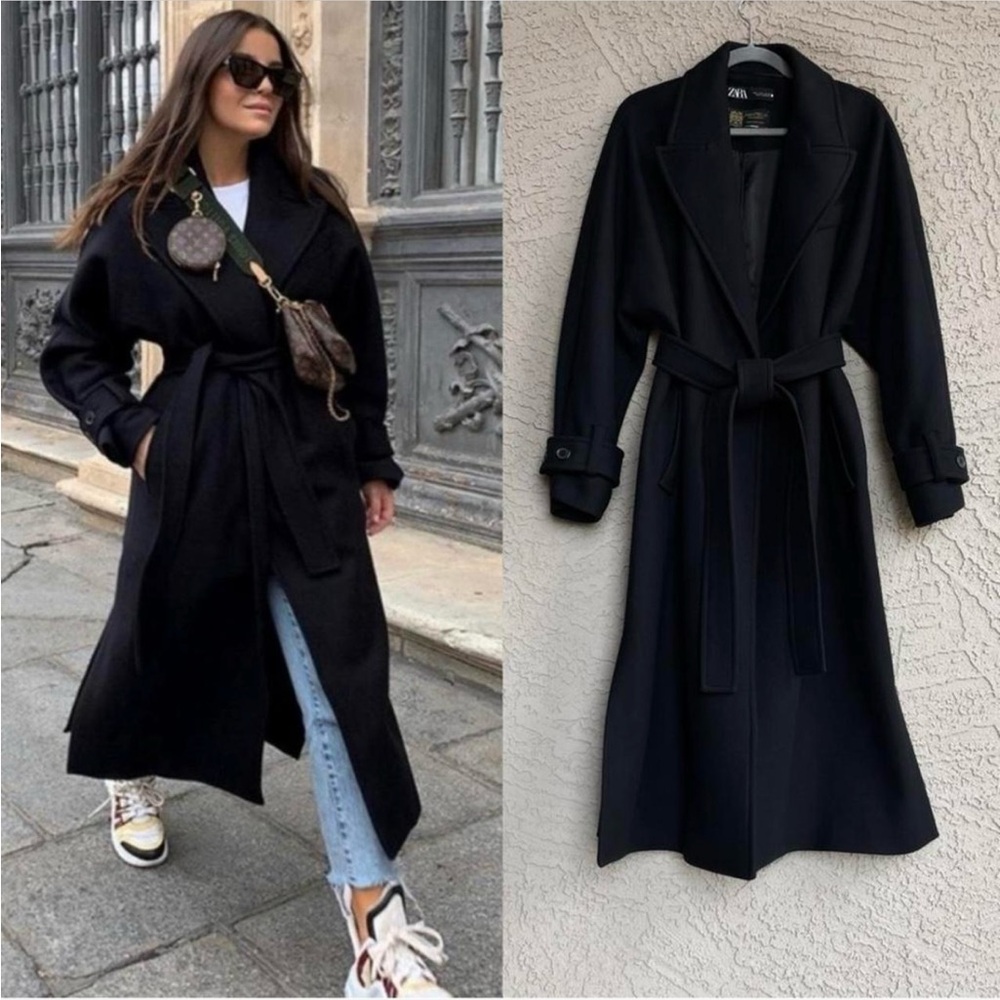 Zara Black Wool Coat